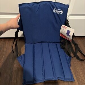 Coleman Portable Outdoor Folding Cushion Bleacher Stadium Chair Seat Blue NWT